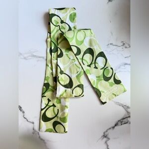 Coach Lime Green Signature Skinny Scarf 🍃